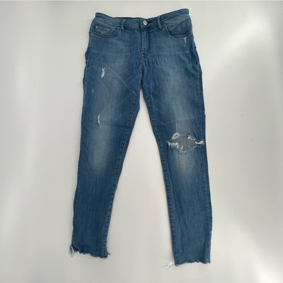 Warp + Weft Straight Leg Ripped Rough Hem Jeans Size 26 Women's - Picture 1 of 5